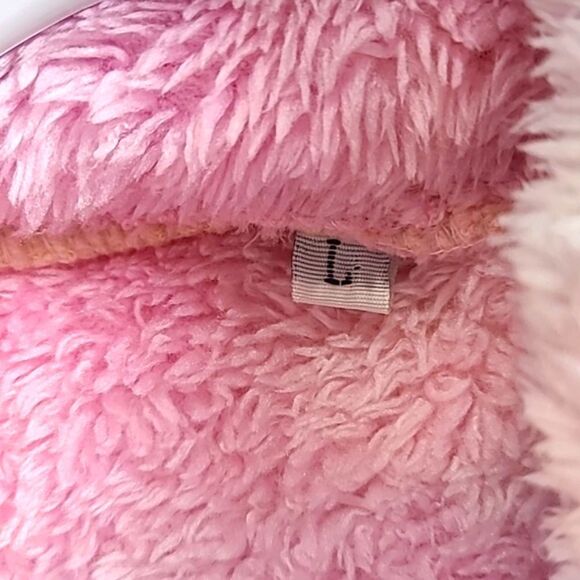 Pink, Orange, Blue Furry Pullover Jacket, Zipper Neckline, Handwarmers, Large - Picture 8 of 9